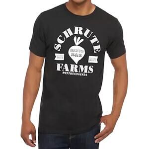 THE OFFICE TV Show Schrute Farms Black Graphic T-Shirt by Ripple Junction Large